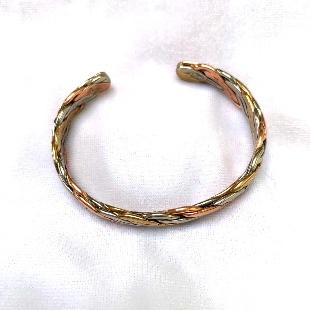 Tricolor Twisted Metals Sausalito Craftworks Bracelet Silver Copper Bronze